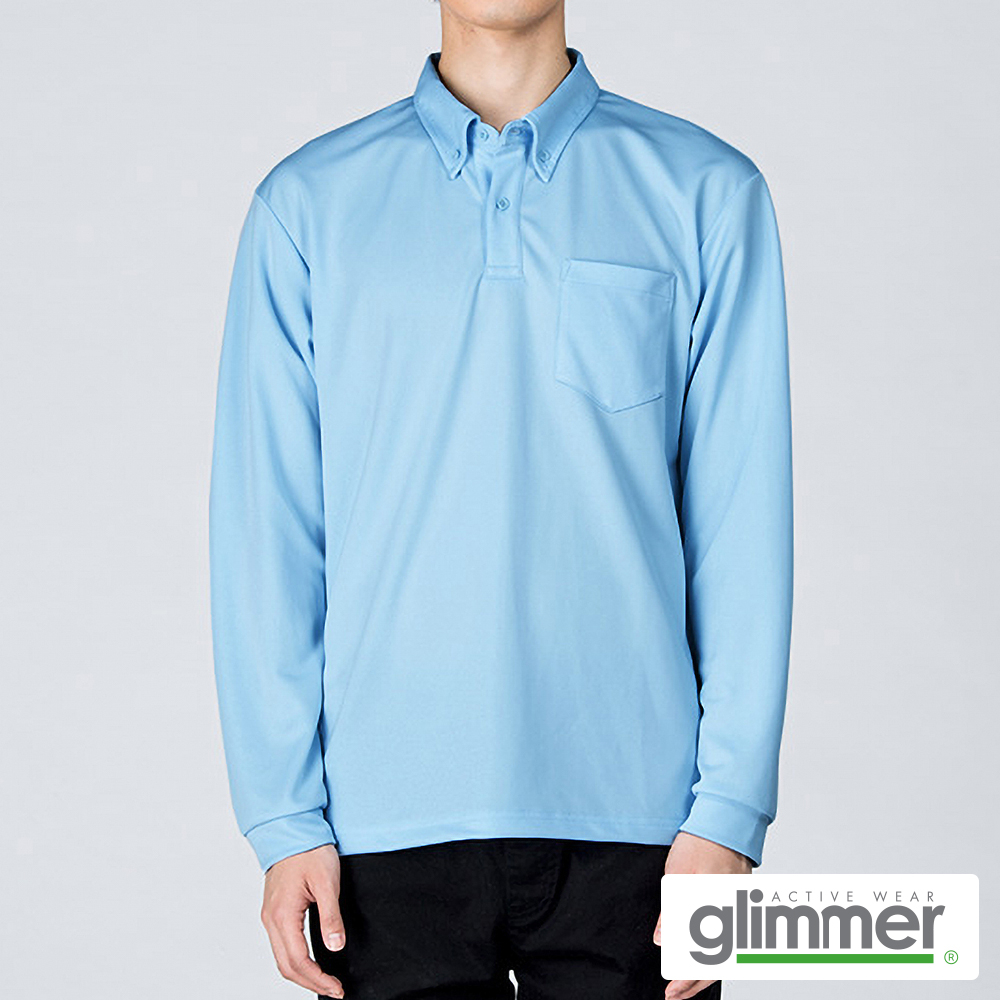 glimmer　4.4オンス　ドライボタンダウン長袖ポロシャツ